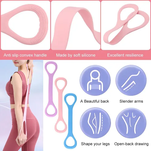 Miniatura 4 de 5 bandas de resistencia para fitness, cuerda elástica de fitness, bandas de ejercicio de entrenamiento de brazos, espalda y pecho