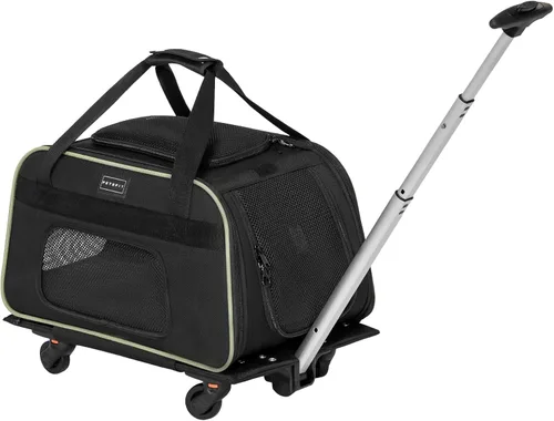 Miniatura 13 de PETSFIT Transportador para gatos aprobado por aerolíneas con ruedas diseñado para perros/gatos pequeños con cuerda de seguridad ajustable y ruedas
