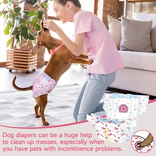 Miniatura 5 de Pet Soft - Pañales desechables para perras - Pañales para perras hembra con agujero ajustable de cola de espuma, indicador de humedad para perritos