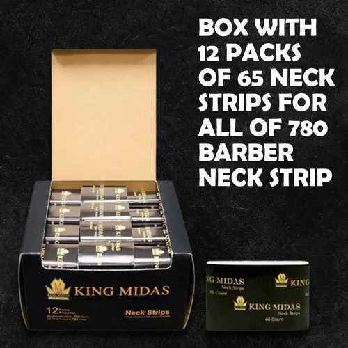 Miniatura 7 de King Midas Empire Neck Bandas de papel elásticas profesionales – Paquete de 12 accesorios desechables para corte y peinado para salones y barberos