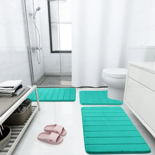 Miniatura 6 de Buganda Tapete de baño de espuma viscoelástica, 70 x 24 pulgadas, ultra suave y antideslizante, absorbente de agua y lavable a máquina, tapete
