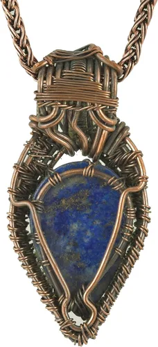 Miniatura 3 de Impresionante collar con colgante de árbol de la vida de cobre con piedras preciosas hechas a mano y cadena de 20 pulgadas, perfecto