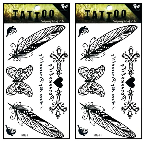 Miniatura 11 de Tatuajes de 2 hojas coloridas y hermosas flores de orquídea de jazmín rosa, temporales, tatuajes falsos de fantasía, moda para mujeres, pintura