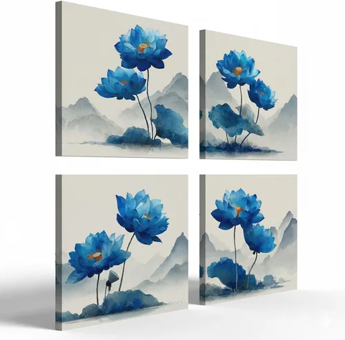 Miniatura 15 de NAN Wind Arte de pared en lienzo de orquídeas rosas y piedras zen - Decoración de orquídeas - Cuadros de flores de spa - Arte de pared Zen