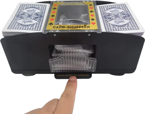 Miniatura 6 de Barajador Automático de Tarjetas, Máquina Barajadora de Póker Eléctrica Operada con Pilas para 1-2 Barajas, para Cartas de Juego/UNO 1-2 Deck