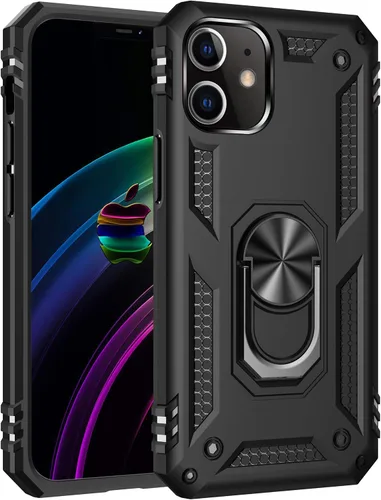 Miniatura 30 de Korecase Funda para iPhone 8, protección de cámara, armadura militar, doble capa, soporte compatible con iPhone 6 6s y iPhone 7 8, color negro