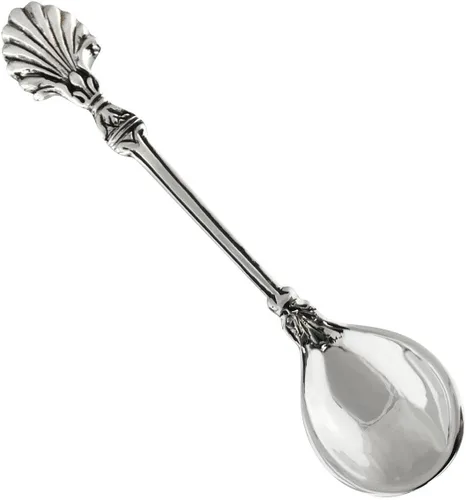 Miniatura 14 de Cuchara de sal pequeña con borde festoneado de plata de ley, cucharas de mostaza