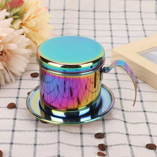 Miniatura 7 de Fdit Cafetera de acero inoxidable 304, gotero de café con filtro reutilizable de 3.0 in de diámetro interior, cafetera de goteo portátil