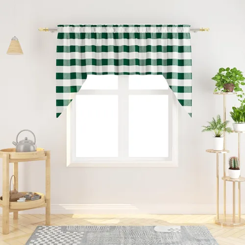 Miniatura 32 de Cenefas de cortina para ventana de 16 pulgadas de largo, 2 paneles de cuadros búfalo, cortinas pequeñas con bolsillo para barra, estilo clásico