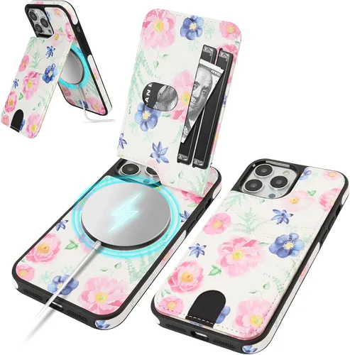 Miniatura 27 de SkyEagle Funda compatible con Magsafe para iPhone 13 Pro Max con soporte para tarjetas, función atril, bloqueo RFID, ranuras para tarjetas