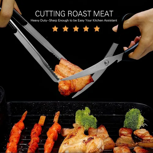 Miniatura 4 de Tijeras de cocina. Juego de tijeras y pinzas para barbacoa coreana, tijeras y pinzas de cocina para cortar carne, pollo, verduras, tijeras y pinzas