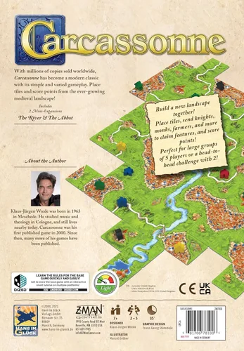Miniatura 4 de Asmodee Carcassonne Juego de Mesa - Juego Clásico de Estrategia de Colocación de Fichas, Diversión Familiar, Aventura Medieval para Niños y Adultos