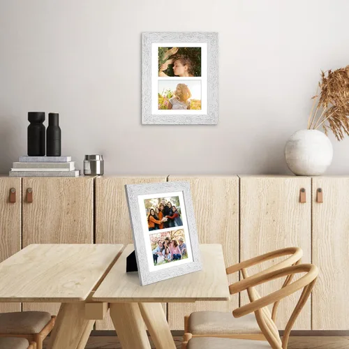 Miniatura 813 de Marcos de Fotos Collage de 13.5X15.5 con 7 Aberturas para Fotos de 4X6, Marco de Fotos Múltiples con Paspartú para Decoración de Pared, Grano