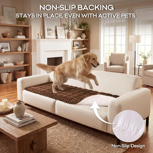 Miniatura 3 de decorUhome Funda de sofá para perros, funda antideslizante y mullida para sofá, para asiento, respaldo y reposabrazos, protector de sofá suave