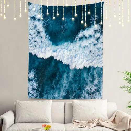 Miniatura 68 de Shrahala Tapiz de pared con paisaje de lago de otoño, bosque amarillo, para colgar en la pared, tapiz grande, decoración de fibra de poliéster
