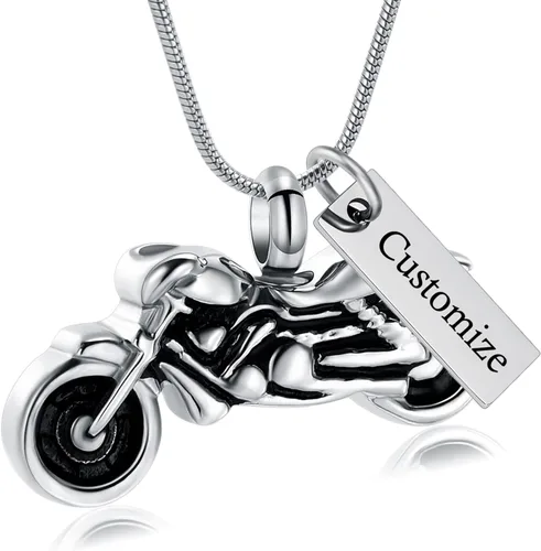 Miniatura 2 de Imrsanl Joyería de cremación para cenizas, motocicleta, automóvil pequeño, collar de urna de tractor para cenizas para hombres, recuerdo