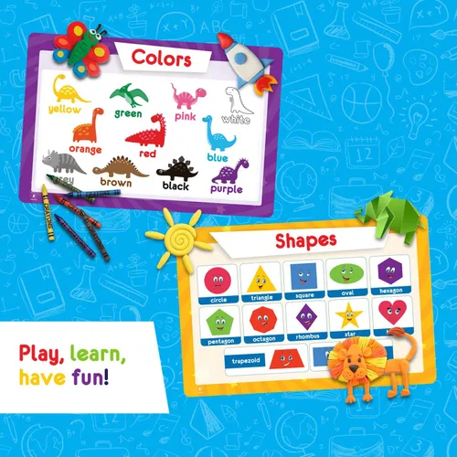 Miniatura 4 de Simply Magic 5 manteles individuales educativos para niños, antideslizantes, lavables y reutilizables, de plástico, para niños, alfabeto, ABC