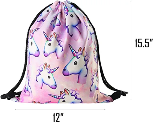 Miniatura 2 de DRESHOW Unicorn Gifts for Girls Drawstring BackpackMake Up Bag Unicorn Set Children Party