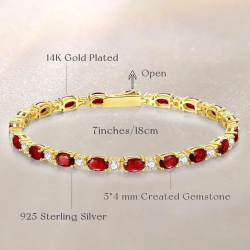 Miniatura 3 de FANCIME Pulseras de plata de ley chapada en oro de 14 quilates, pulseras de tenis de plata de ley de 0.157 pulgadas, pulseras de oro, pulseras