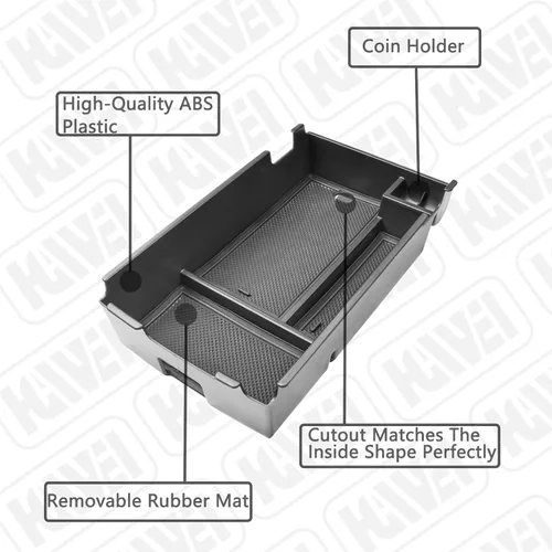 Miniatura 5 de HGWEI Bandeja Organizadora de Consola Central Compatible con Chevy Equinox 2018 2019 2020 2021 2023 2024 Accesorios, Inserto de Reposabrazos Caja