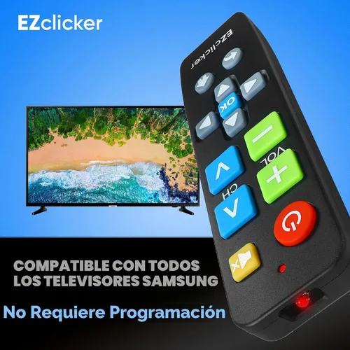 Miniatura 3 de Control remoto de reemplazo para TV Samsung Compatible SOLO con televisores Samsung (Negro) Control remoto para TV de botón grande, simplificado