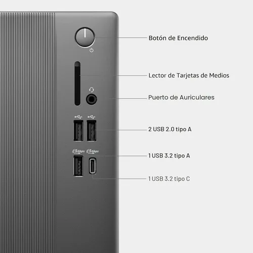 Miniatura 8 de Dell Tower Desktop ECT1250 - Procesador Intel Core Ultra 7-265, gráficos UHD, memoria de 16 GB, SSD M.2 de 1 TB, lector de tarjetas SD 3.0, teclado