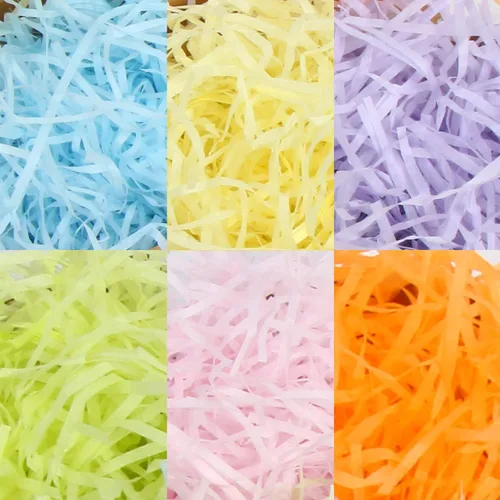 LOMIMOS 120 g/4.23 oz de Pascua de color hierba de rafia de papel de corte de confeti, para envolver regalos, cesta de bricolaje, decoración de 6