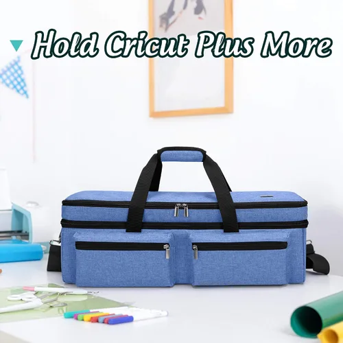 Miniatura 8 de Bolsa Luxja para transporte, de doble capa, compatible con máquinas y suministros de suajado Cricut Explore Air 2 y Maker