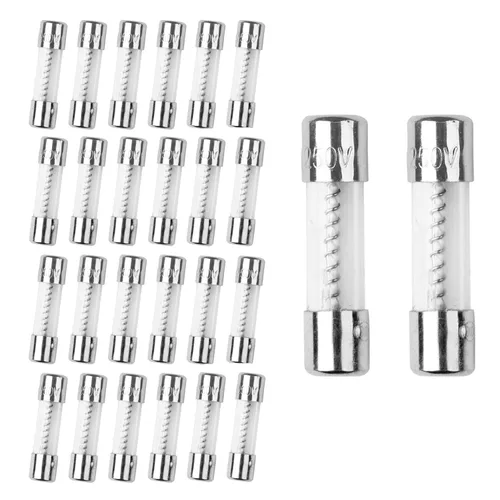 Paquete de 25, T1AL250V fusibles de vidrio de cartucho 5 x 20 mm, 1A 250V, fusible de proceso lento, tubo de vidrio de 0.2 x 0.78 pulgadas con