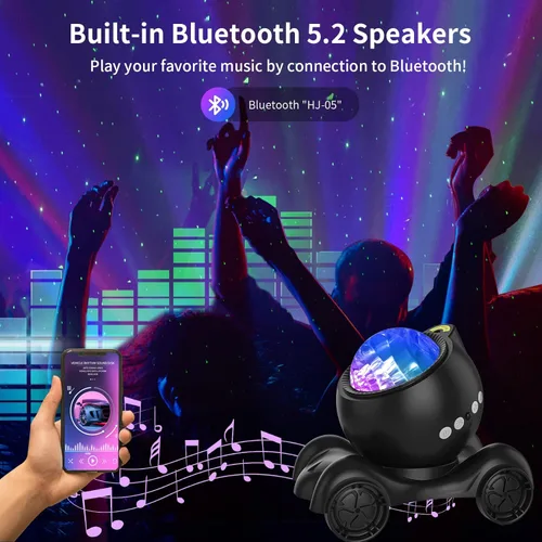 Miniatura 4 de ENOKIK Proyector de luz del norte, proyector Aurora Star Altavoz Bluetooth integrado, máquina de ruido blanco para niños y adultos, luz Galaxy