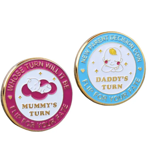 Miniatura 7 de Regalos divertidos para papá y mamá, moneda divertida para tomar decisiones, nuevo regalo de bebé para padres, mamá, papá, embarazo, mujeres