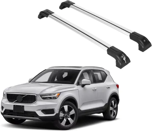ERKUL Barras transversales de techo resistentes de 220 libras para Volvo XC40 2019-2026 | Soportes de metal sólido | Barras transversales de