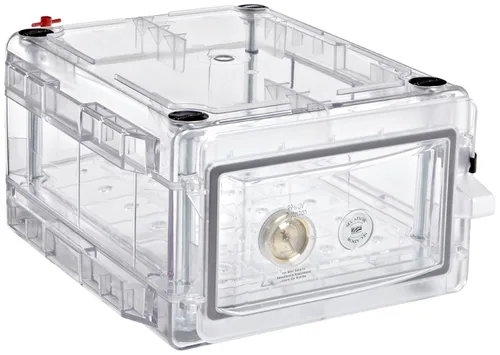 Miniatura 5 de SP Bel-Art Secador Clear 3.0 Gas-Purge - Armario desecador de purga de gas, 1.55 pies cúbicos ámbar con puertos de gas, diseño de cámara desecante