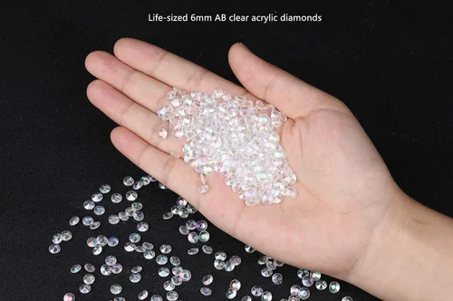 Miniatura 2 de 5000 unidades por paquete de cristales de confeti dispersos para mesa de boda, diamantes acrílicos de 0.236 pulgadas (0.236 in), diamantes