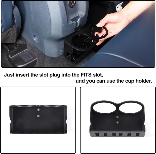 Miniatura 4 de Organizador expansor de portavasos trasero para automóvil compatible con Ford Maverick 2022-2024 Auto de aluminio para asiento trasero de doble