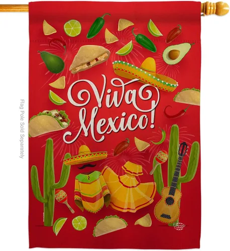 Miniatura 11 de Viva México - Kit de banderas de jardín para casa de jardín, fiesta de verano, cactus y piñata, sombrero mexicano, fiesta mexicana, pequeño regalo