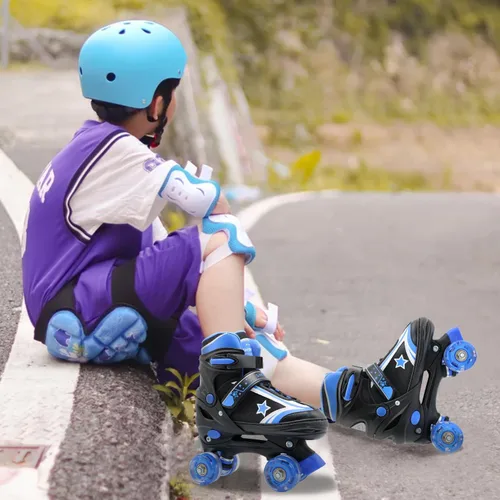 Miniatura 6 de Patines de ruedas para niños y niñas con ruedas iluminadas Zapatos de patines de tamaño ajustable para jóvenes y mujeres de 5 a 8 años y 8 a 12