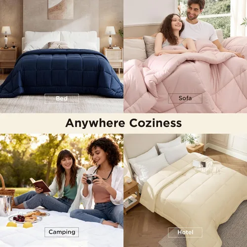Miniatura 5 de Bedsure Relleno de edredón – Edredones acolchados de gran tamaño King, edredón para todas las estaciones, ropa de cama alternativa de plumón suave