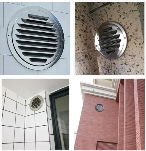 Miniatura 6 de SDTC Tech Cubierta redonda de rejilla de ventilación de aire de 3 pulgadas de acero inoxidable con rejilla de ventilación de pared con malla