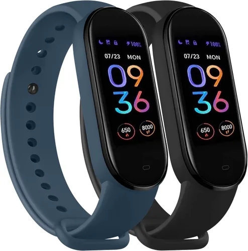 Miniatura 14 de Wanme Bandas para Amazfit Band 5 correas de repuesto para mujeres y hombres, paquete de 2 correas deportivas de silicona compatibles con Amazfit