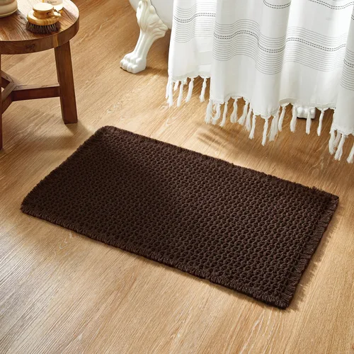 Miniatura 22 de TYUU Tapete de baño estilo gofre, tapete de baño bohemio, antideslizante, lavable, súper absorbente, de secado rápido, bonito tapete de baño