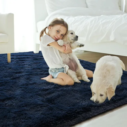 Miniatura 6 de Amearea Alfombra de Área Peluda Esponjosa para Dormitorio de Niños Sala de Estar, Extra Suave y Difusa Alfombras Peludas, Antideslizante, Alfombra
