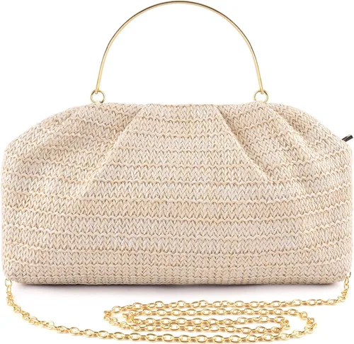 Miniatura 16 de ERKOON Clutch Purse for Women Elegant Pleated Evening Bag Crossbody Shoulder Handbag Envelope Bag with 2 Detachable Chain