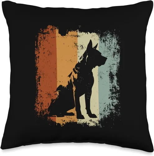 Retro Vintage Design Dog Presa Canario Gifts Presa Canario Dog Retro Design Throw Pillow, 16x16, Multicolor