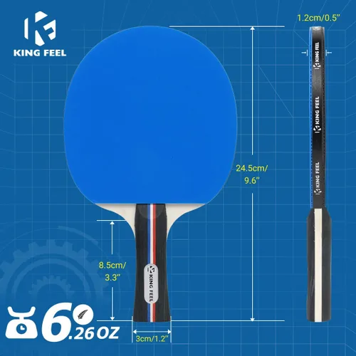 Miniatura 4 de Juego de 4 raquetas de tenis de mesa de alta calidad, pelotas de ping pong de 3 estrellas (8) con estuche de ping-pong, juego profesional de paletas