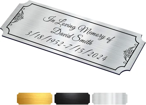 Miniatura 17 de Placas de Nombre Grabadas 1" x 3" Placa de Nombre para Urna Grabada Placas de Trofeo Placas de Nombre para Urnas Placas de Latón Grabadas