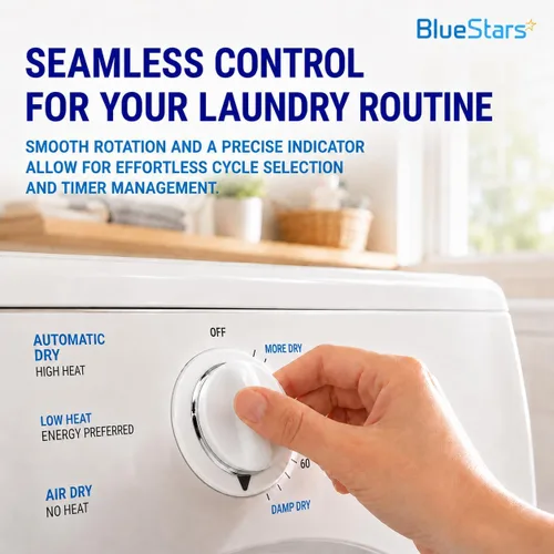 Miniatura 6 de BlueStars WE1M654 - Pomo temporizador para secadora con anillo de metal reforzado, compatible con secadores GE y Hotpoint, reemplaza a AP3995098