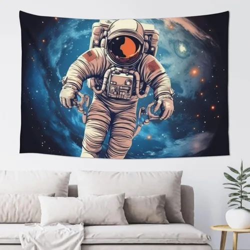 Astronauta Planet Print Tapestry Multifunctional Wall Hanging 60 X 40 Inch Wall Blanket Wall Art Decor For Living Room Bedroom Dorm Outdoor Camping