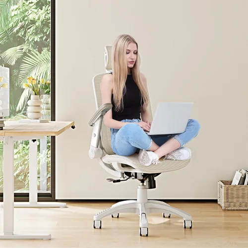 Miniatura 2 de GABRYLLY Silla de oficina ergonómica, Silla de escritorio de casa de respaldo alto con reposacabezas, brazos abatibles, bloqueo de inclinación