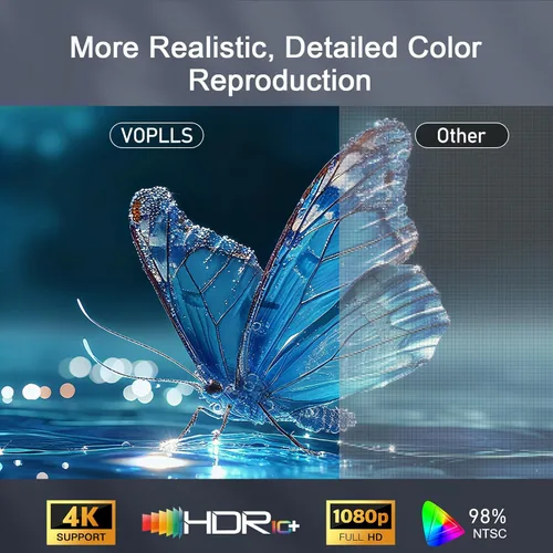 Miniatura 4 de [Compatible con Netflix y TOF en tiempo real Focus] Mini proyector con WiFi y Bluetooth, proyector inteligente XuanPad gris claro soporte 4K, Dolby
